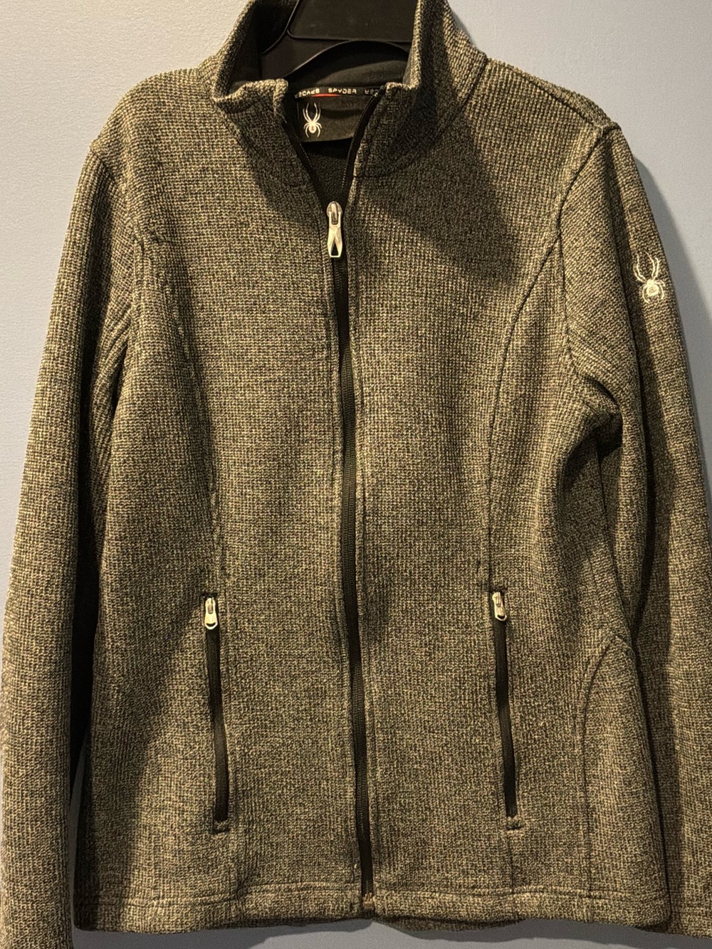 Spyder Ladies Gray Knit Full‑Zip Jacket